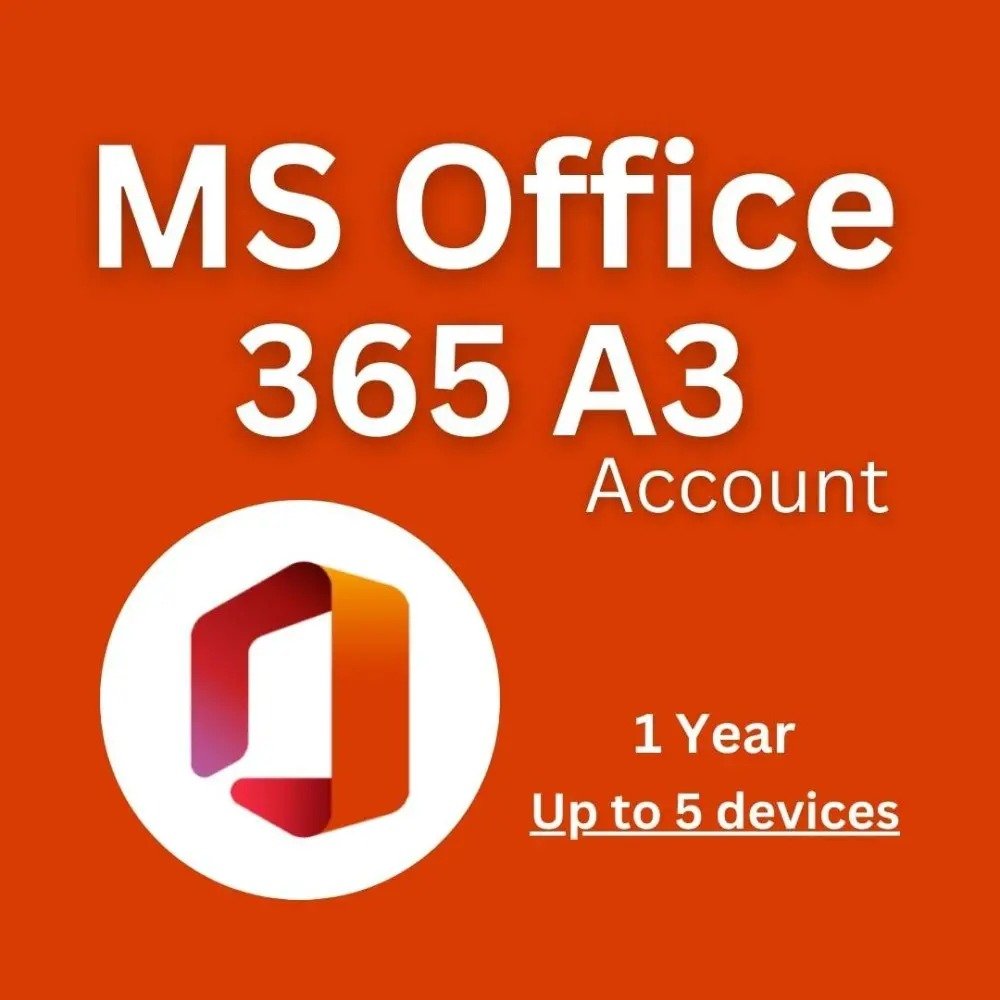 Microsoft Office 365 A3 Account Valid for 5 Devices 1 Year - Product Image